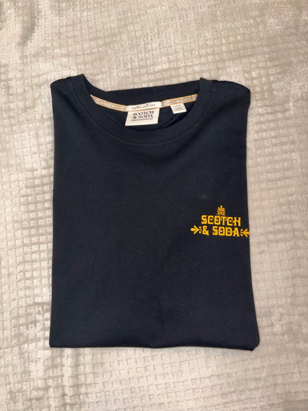 Scotch & Soda Black Tee with Yellow Logo